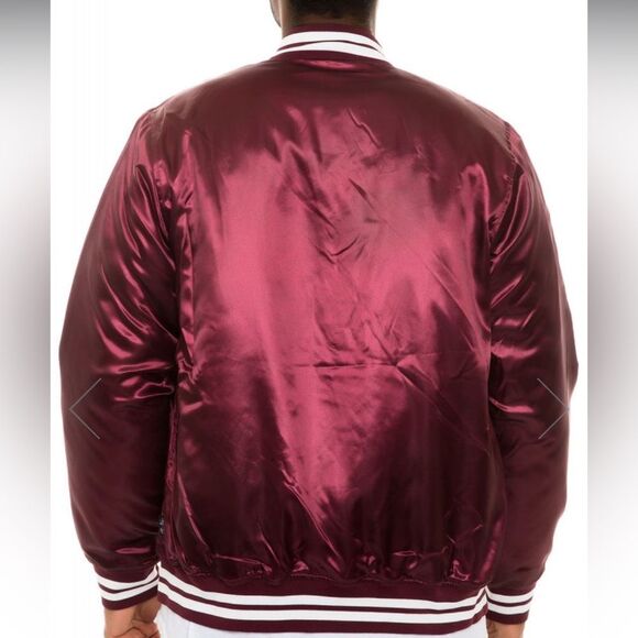 Primitive The Rival Satin Jacket in Burgundy Men Size M - Picture 3 of 8